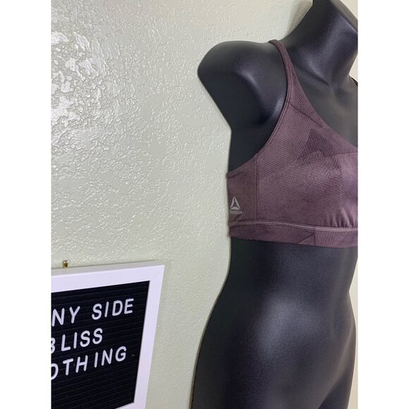 Reebok Purple Scoop Neck Racer Back Sports Bra Size Small - Picture 3 of 10